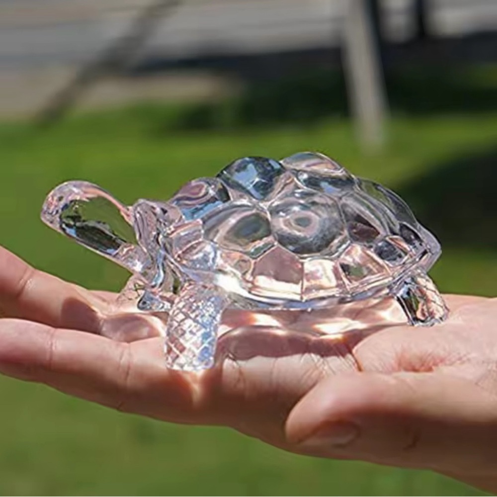 Clear Acrylic Crystal Look Turtle Figurine Decorative Mini
